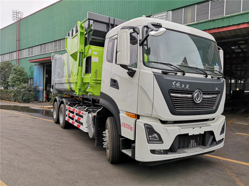 東風(fēng)天錦14方壓縮垃圾車全密封型，自行壓縮、自行傾倒