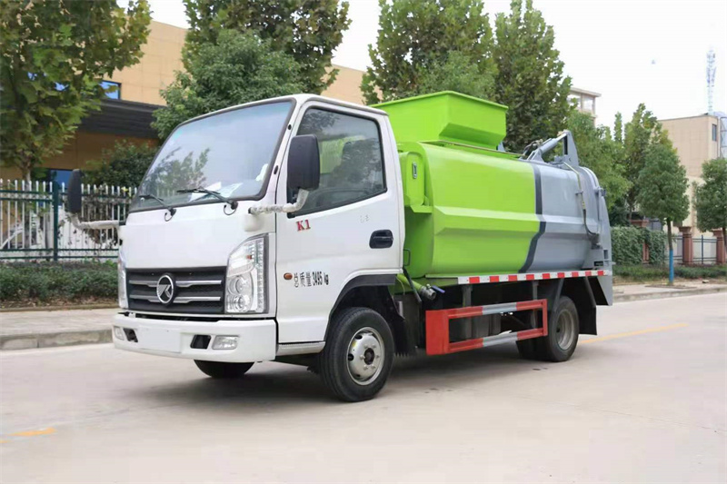 現(xiàn)車推薦：4方藍牌國六凱馬餐廚垃圾車，可選裝推鏟固液分離不超重